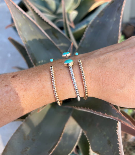 Two toned gold filled and sterling cuff