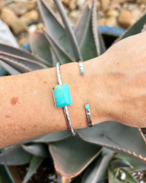 Rectangle hammered cuff