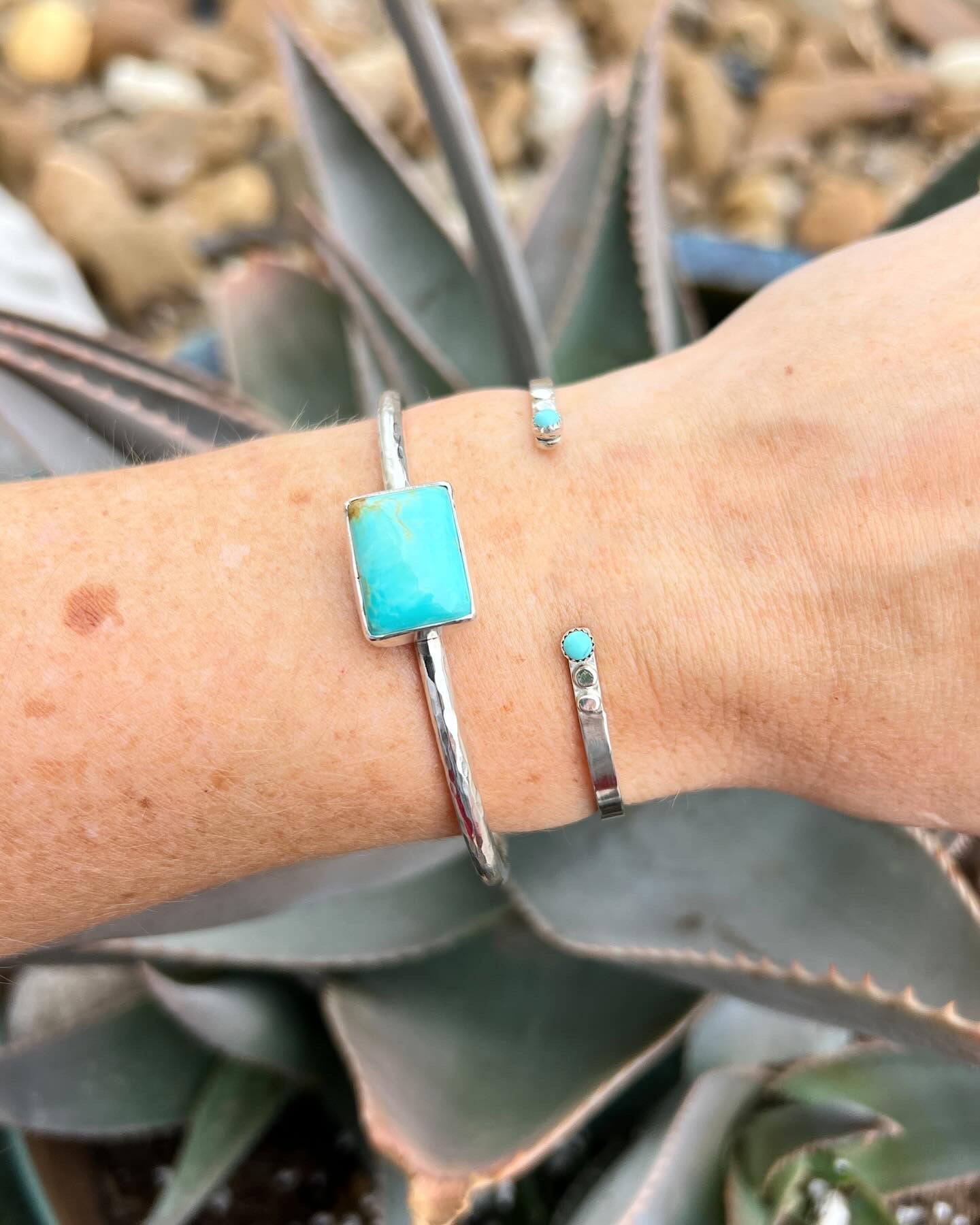 Rectangle hammered cuff