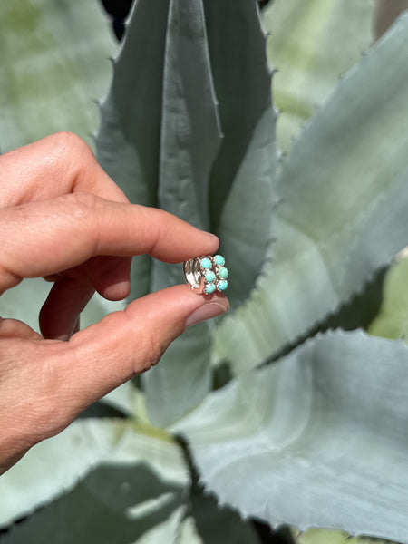 Green Kingman Huggie Earrings