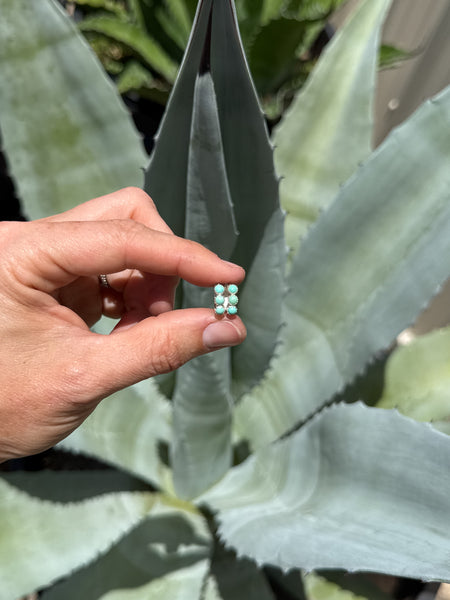 Green Kingman Huggie Earrings