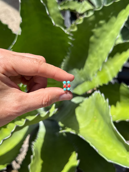 Kingman & Coral Huggie Earrings