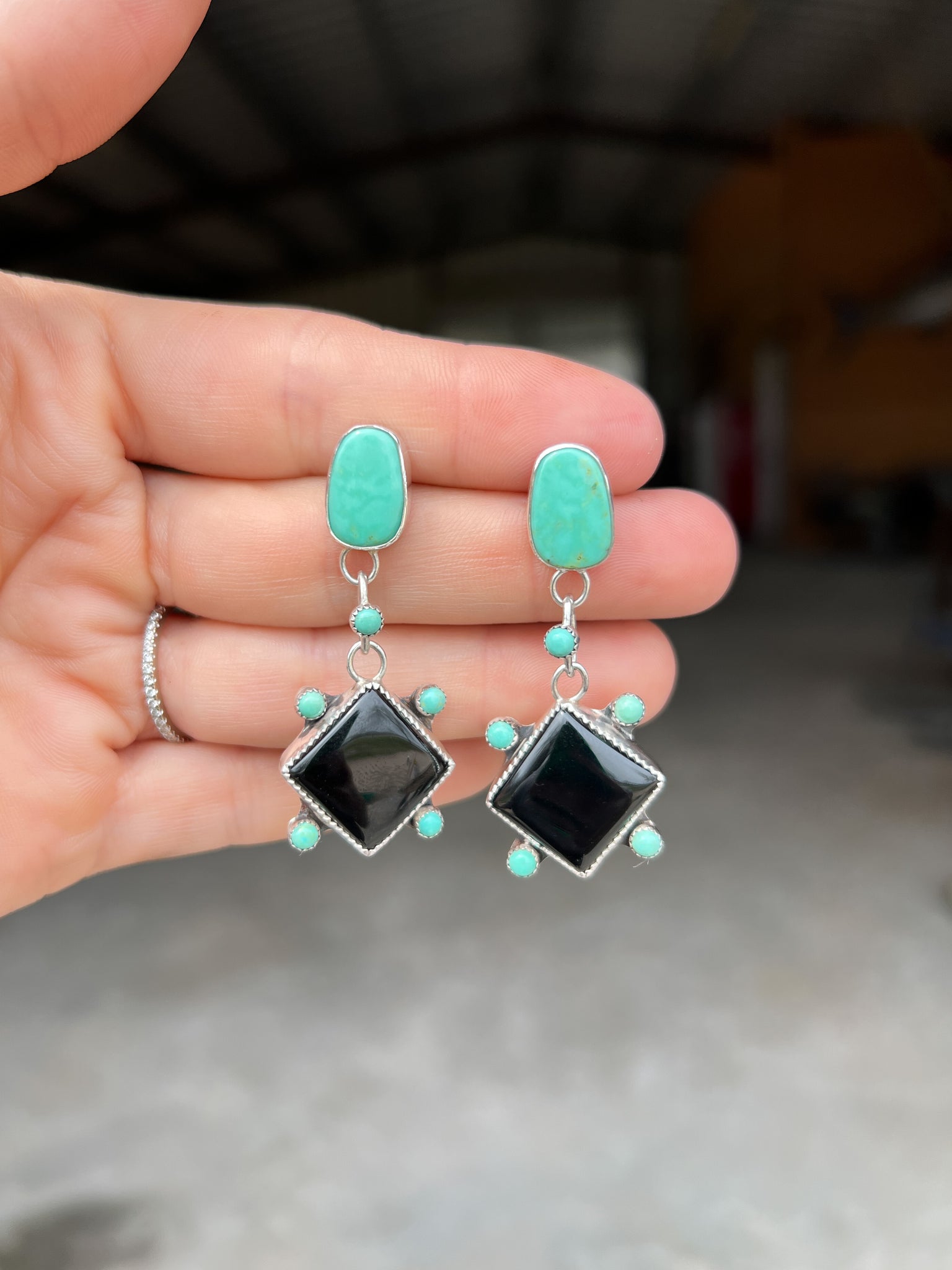 Onyx & Kingman Earrings