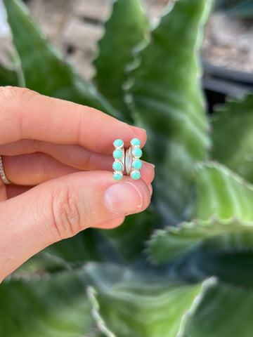 Preorder- Green 4 stone Huggie Earrings