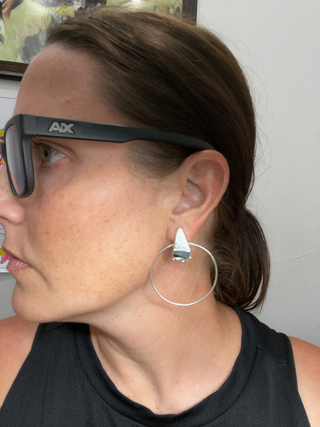 White Buffalo Hoop Earrings