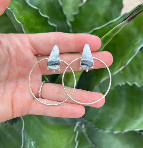 White Buffalo Hoop Earrings