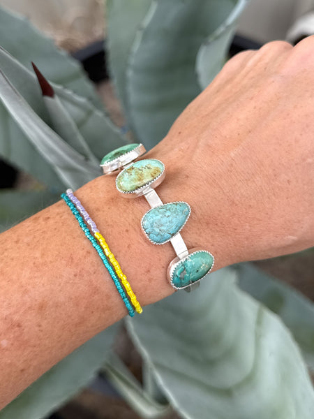 5 Stone Turquoise Cuff