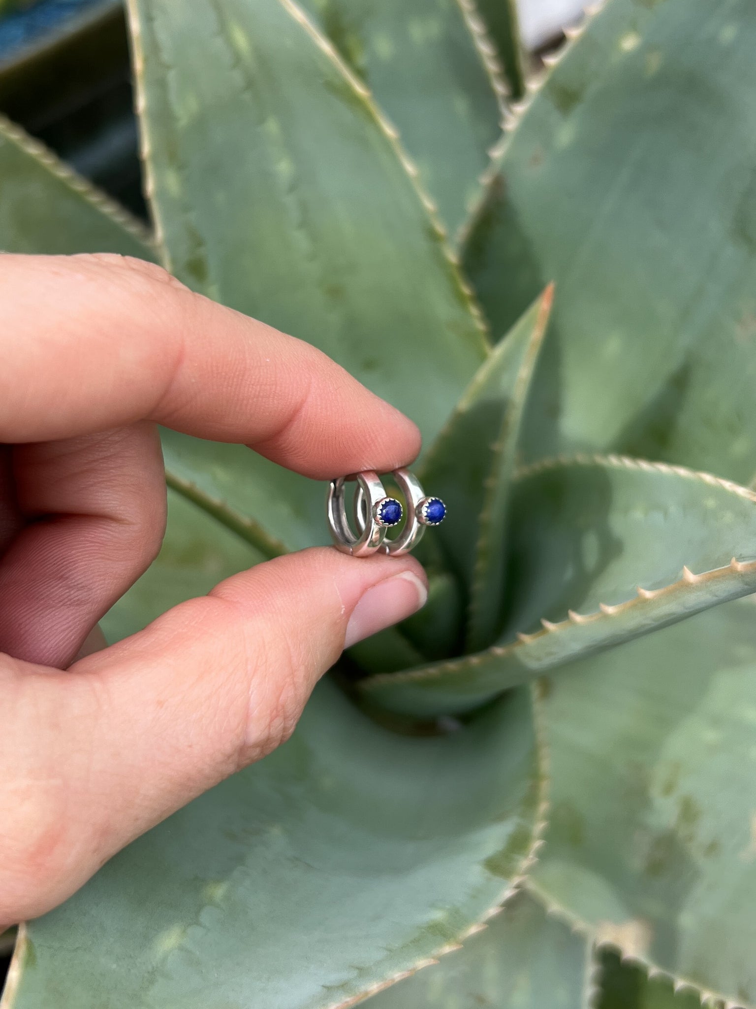 Lapis Huggie earrings