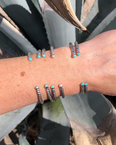 Simple Twist Cuff with Turquoise