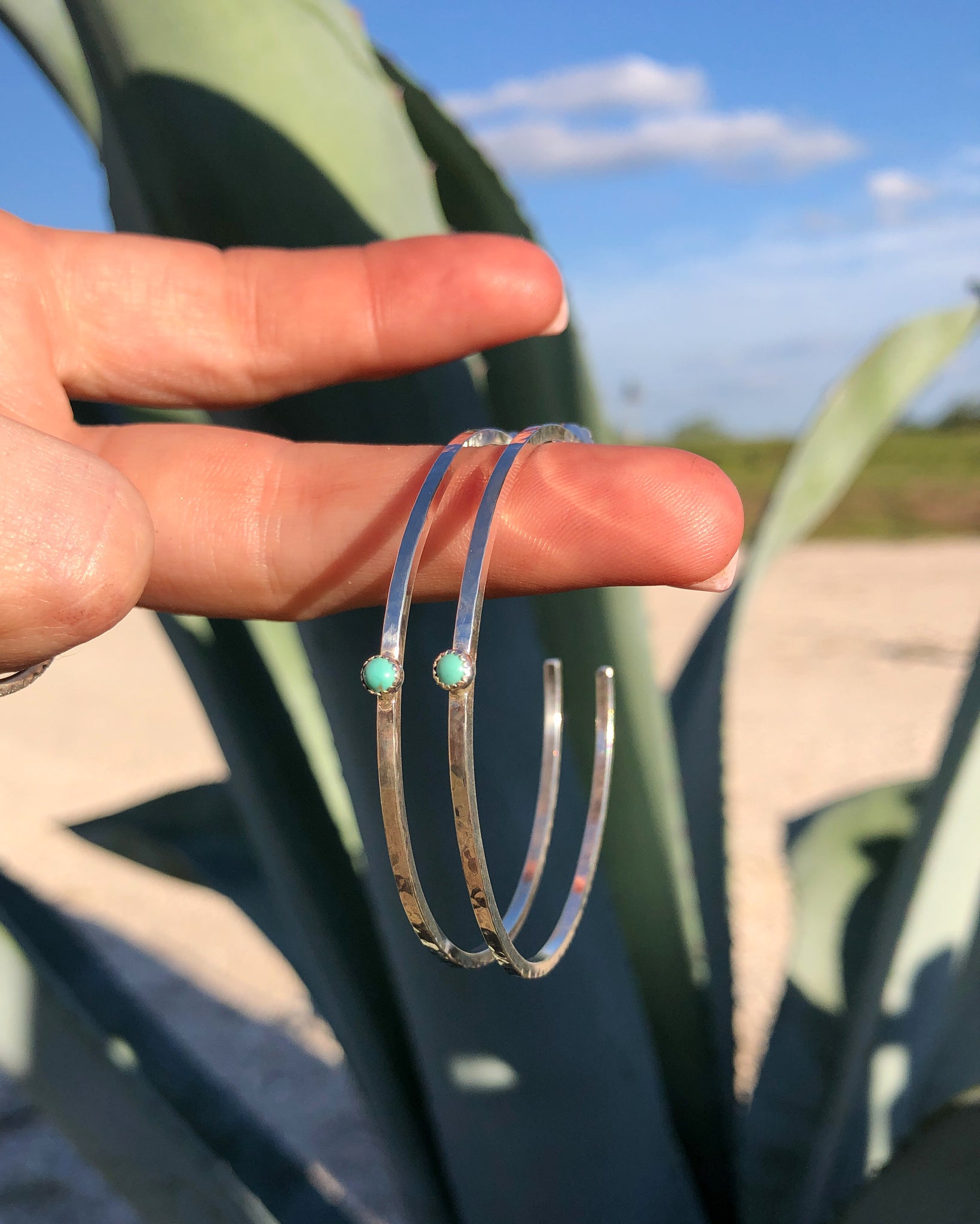 Hammered Hoop Earrings