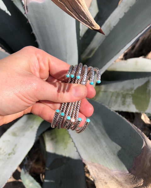 Simple Twist Cuff with Turquoise