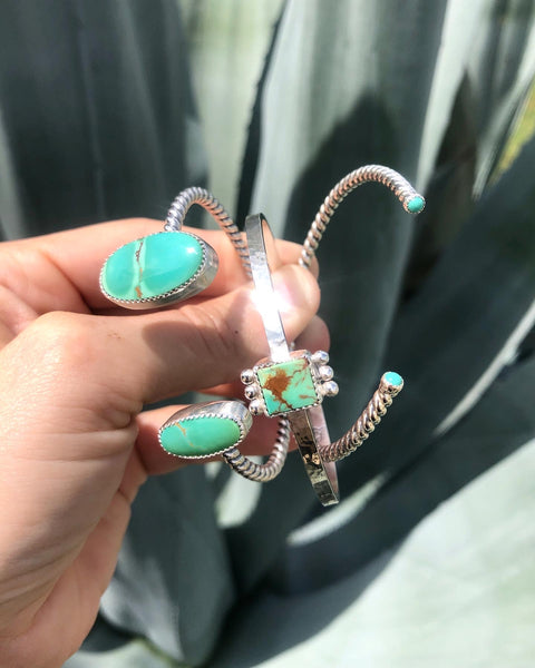 Simple Twist Cuff with Turquoise